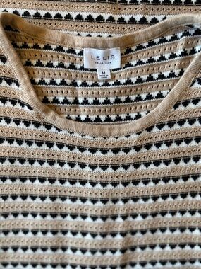 Maternity Striped Knit Maxi with Black & Cream Pattern